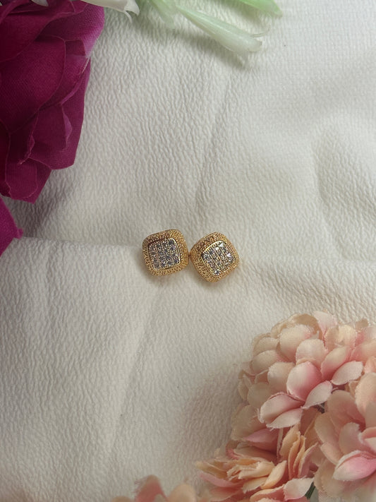 Gold Plated Squarcle Earrings