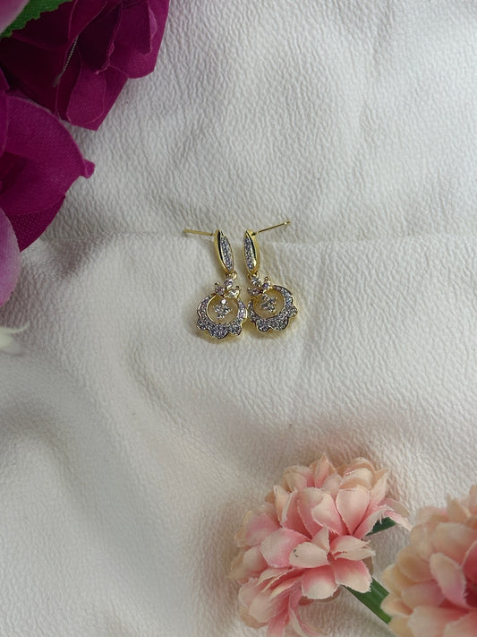 Gold Plated American Diamond Earrings